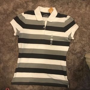 NEW Juniors XL Polo Shirt Gray Rugby Stripe